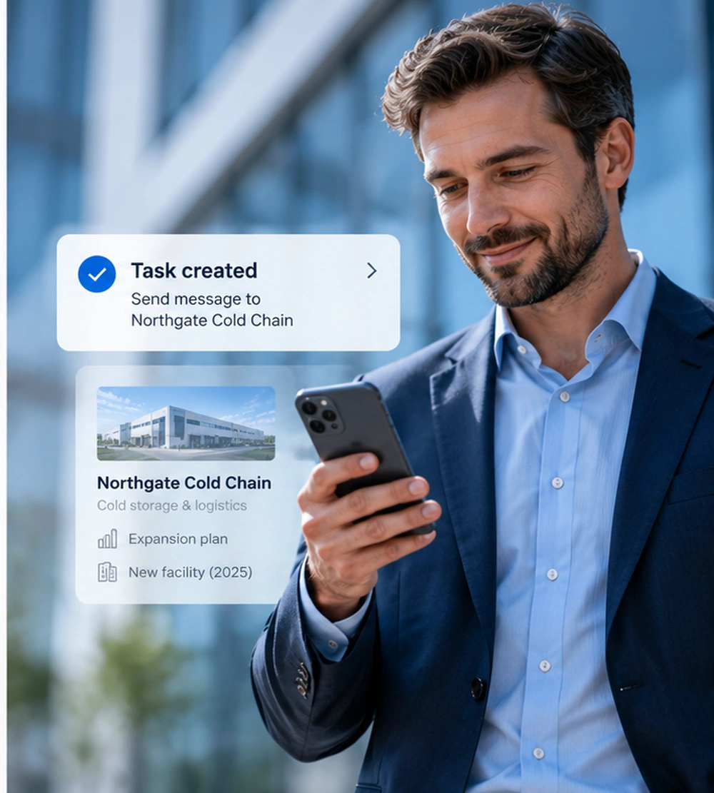 Business professional using a phone